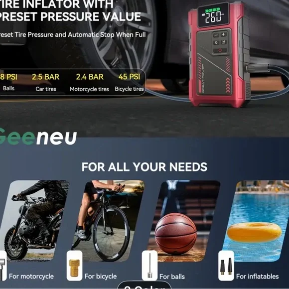 Red Jump Starter and Air Inflator - Picture 5 of 8